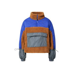 Urban Classics Prechodná bunda  neónovo modrá / karamelová / tmavosivá