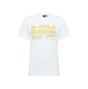 G-Star RAW Tričko  žltá / biela