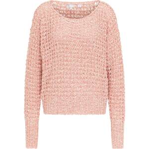 Usha Oversize sveter  ružová / biela