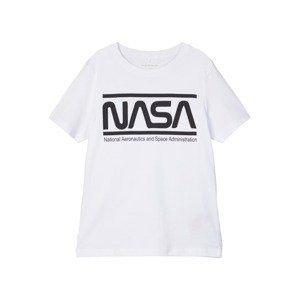 NAME IT Tričko 'NASA LUCAS'  biela / čierna