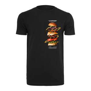 Mister Tee Tričko 'A Burger'  svetlobéžová / tmavohnedá / horčicová / svetlozelená / čierna