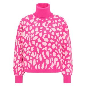 MYMO Oversize sveter  ružová / biela