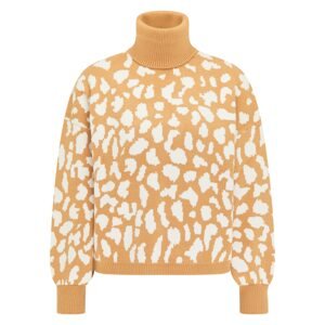 MYMO Oversize sveter  šedobiela / béžová
