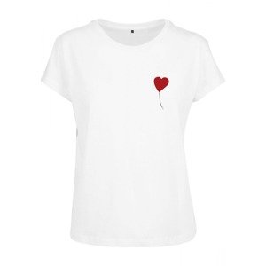 Merchcode Tričko 'Love'  biela / karmínovo červená / čierna