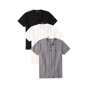 Abercrombie & Fitch Shirt  sivá / čierna / biela