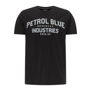 Petrol Industries T-Shirt  čierna / svetlosivá