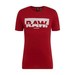 G-Star RAW Tričko  tmavočervená / biela