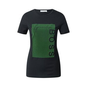 BOSS Casual T-Shirt  čierna / zelená