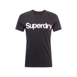 Superdry T-Shirt  čierna / biela