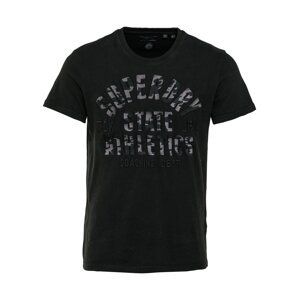 Superdry T-Shirt 'Black Out'  antracitová / čierna
