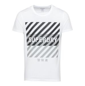 Superdry Funkčné tričko  čierna / sivá / šedobiela