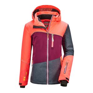KILLTEC Športová bunda 'Glenshee'  tmavosivá / červeno-fialová / koralová