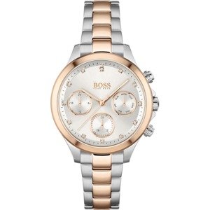 BOSS Casual Analógové hodinky 'Hera'  strieborná / ružové zlato / biela