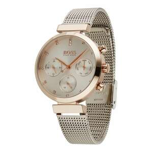 BOSS Casual Analógové hodinky 'Flawless'  strieborná / ružové zlato / biela
