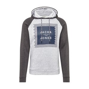 JACK & JONES Mikina 'Retail'  tmavosivá / svetlosivá / biela / námornícka modrá
