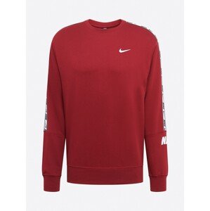 Nike Sportswear Mikina 'Repeat'  červená / biela