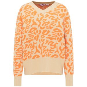 MYMO Oversize sveter  béžová / oranžová