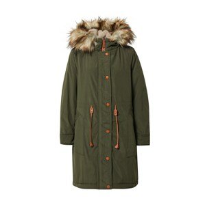 VILA Zimný kabát 'FLAVIA'  béžová / tmavozelená
