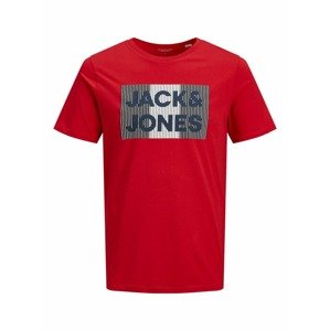 JACK & JONES Tričko  červená / sivá