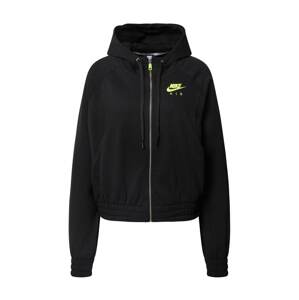 Nike Sportswear Tepláková bunda  čierna / neónovo zelená