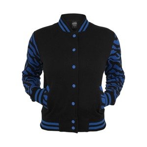 Urban Classics Tepláková bunda  čierna / kráľovská modrá
