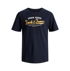 Jack & Jones Junior Tričko  biela / zlatá žltá / námornícka modrá