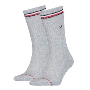 TOMMY HILFIGER Ponožky  sivá / biela / červená / námornícka modrá
