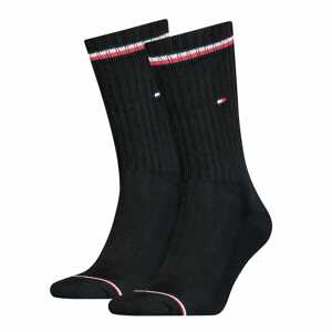 Tommy Hilfiger Underwear Ponožky  čierna / biela / červená