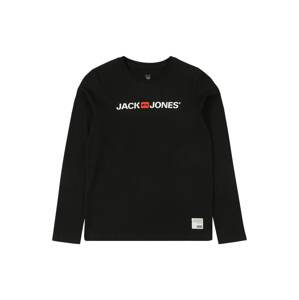 Jack & Jones Junior Tričko 'HISTORY'  čierna / biela / oranžovo červená