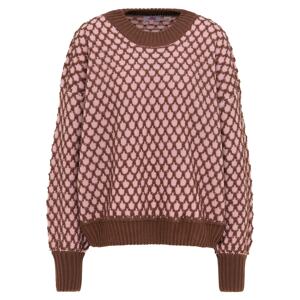 MYMO Oversize sveter  hnedá / ružová
