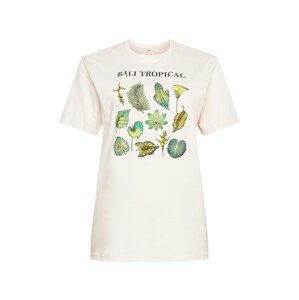 Mister Tee Tričko 'Bali Tropical'  krémová / zelená