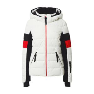 Superdry Snow Športová bunda  biela / čierna / ohnivo červená