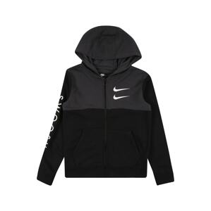 Nike Sportswear Tepláková bunda  čierna / antracitová / biela