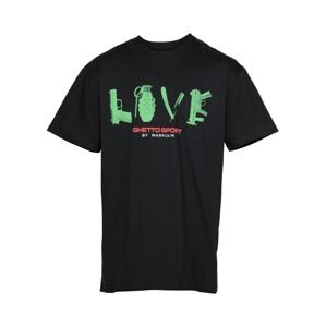 MASKULIN T-Shirt 'LOVE is the answer'  čierna / zelená / biela / červená