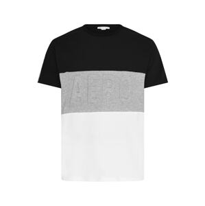AÉROPOSTALE Tričko  čierna / sivá melírovaná / biela