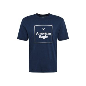 American Eagle Tričko  námornícka modrá / biela