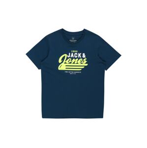 Jack & Jones Junior Tričko  petrolejová / biela / neónovo zelená