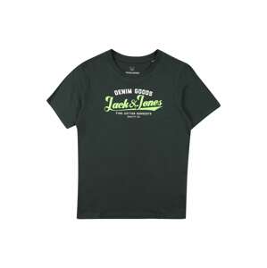 Jack & Jones Junior Tričko  zelená / neónovo zelená / biela