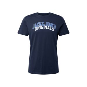 JACK & JONES Tričko 'CHRIS'  námornícka modrá / dymovo modrá / biela