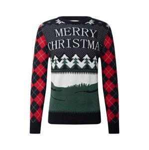 Kronstadt Sveter 'Ugly X-mas Merry Christmas'  biela / červená / zelená / čierna