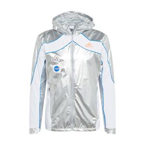 ADIDAS PERFORMANCE Športová bunda 'Marathon Space Race'  strieborná / biela / kráľovská modrá / neónovo oranžová