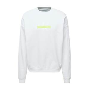 Calvin Klein Jeans Mikina  biela / strieborná / pastelovo žltá