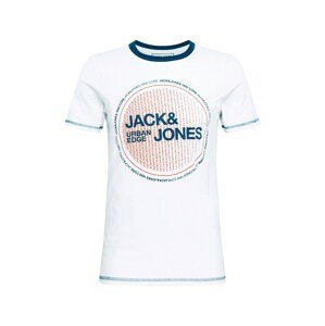 JACK & JONES Tričko  biela / námornícka modrá / červená