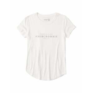 Abercrombie & Fitch Tričko  biela / svetlosivá