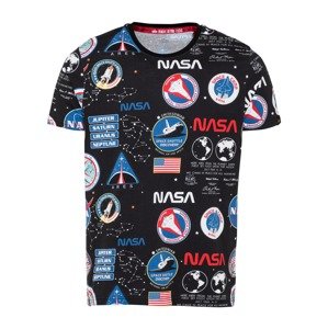 ALPHA INDUSTRIES Tričko 'NASA'  zmiešané farby / čierna