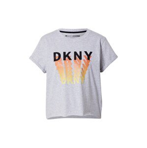 DKNY Performance Tričko  sivá melírovaná / čierna / oranžová / žltá