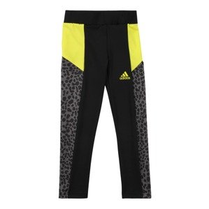 ADIDAS PERFORMANCE Športové nohavice  čierna / neónovo žltá / sivá