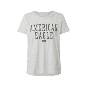 American Eagle Tričko  sivá melírovaná / antracitová