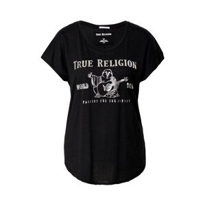 True Religion Tričko  čierna / strieborná