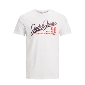 JACK & JONES Shirt  biela / námornícka modrá / svetločervená